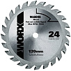 Пильный диск твердосплавный WORX WA5046, 24T TCT 120х1,2х9,5 мм