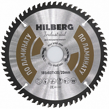 Диск пильный Hilberg Industrial Ламинат 185*30/20*60Т