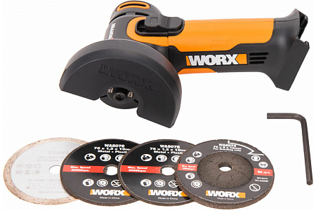 Угловая шлифмашина аккумуляторная WORX WX801.9, 20В, 76 мм (без Акб и ЗУ)