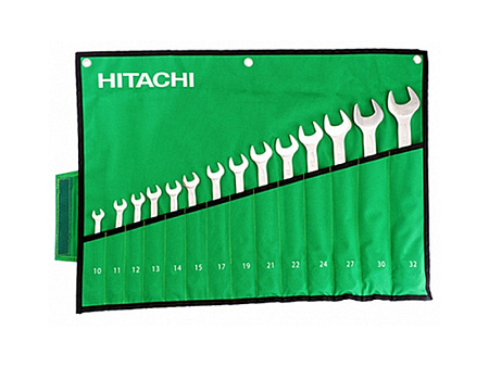 Набор комбинированных гаечных ключей в скрутке 14 предметов//Hitachi