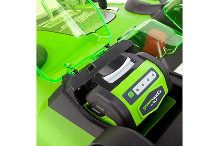 Газонокосилка аккумуляторная Greenworks 40В 49см + батарея 4 А/ч и зарядное устройство