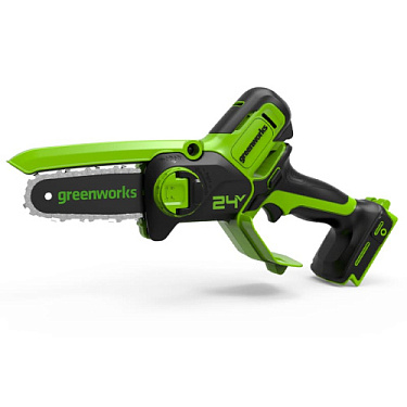 Пила цепная мини 24В Greenworks аккумуляторная 15см, бесщеточная (без АКБ и ЗУ)