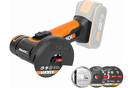 Угловая шлифмашина аккумуляторная WORX WX801.9, 20В, 76 мм (без Акб и ЗУ)