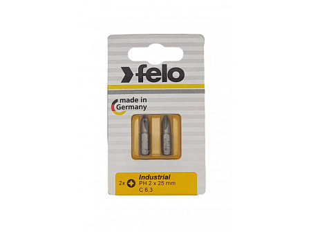Бита Felo  крестовая PH 2X25,серия Industrial, 2 шт в блистере 02202036