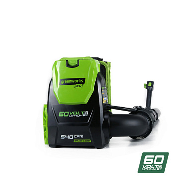 Воздуходувка ранцевая Greenworks GD60BPB 60V  (225 км/ч) бесщеточная аккумуляторная