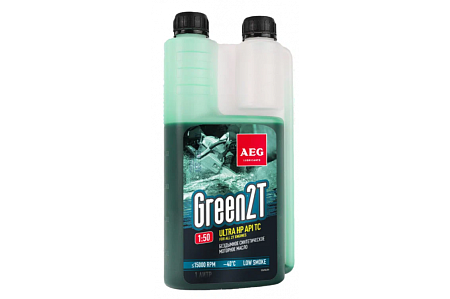Масло 2Т синтетическое AEG Green HP   API TC 1л (1/12) дозатор (зеленое)