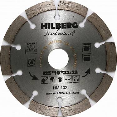 Диск алмазный отрезной 125*22,23 Hilberg Hard Materials Лазер по Сильно армированному бетону