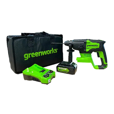 Перфоратор аккумуляторный Greenworks 24В, 2Дж (в комплекте АКБ на 4А/ч и ЗУ) 