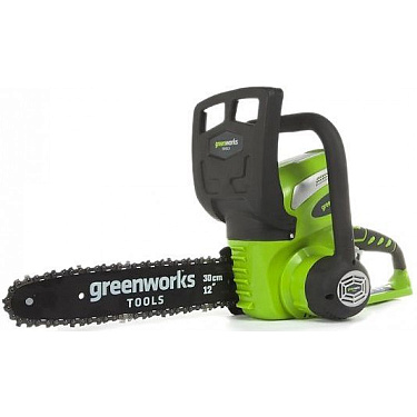 Пила цепная 40В Greenworks аккумуляторная 30см (с 2А*ч аккум.батареей и ЗУ)