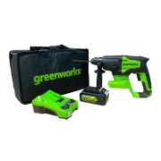 Перфоратор аккумуляторный Greenworks 24В, 2Дж (в комплекте АКБ на 4А/ч и ЗУ)