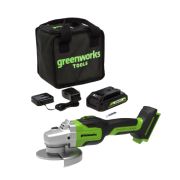 Шлифмашина угловая аккумуляторная Greenworks 24В ( в комплекте АКБ на 2А/ч и ЗУ)