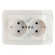 Розетка 2-мест. UNIVersal в0128 бел. (16А/250V СП/З)