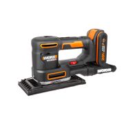 Виброшлифмашина аккумуляторная WORX , 20В, 2 Ач х1, кейс