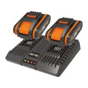 Комплект: Двойное зарядное устройство WORX WA3610 + 2 Акб 2.0 А/ч