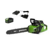 Цепная пила аккумуляторная Greenworks  GD40CS18, 40V,40 см, бесщеточная, до1,8 КВт, с 1хАКБ 5Ач и ЗУ