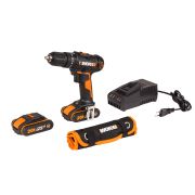 Дрель-шуруповерт ударная аккумуляторная WORX WX370, 50Нм, 20В, (с акб  2 А/ч х 2 шт +ЗУ )