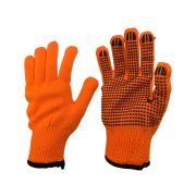 Перчатки Х/Б оранжевые 2-слойные BEITA SAFE Orange с ПВХ точка (уп. 12 шт)