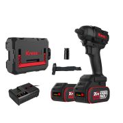 Гайковерт аккумуляторный ударный бесщеточный KRESS KH275, 20В, 500Нм, 4Ач х2, ЗУ 6А, кейс