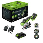 24V Угловая мини-шлифмашина акк.GD24UCS,б/щет,20000 об/мин,76 мм,рез 18 мм,1х2Ач,ЗУ,кор(3402007CUA)