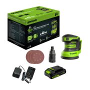 24V Эксцентриковая шлифмашина акк.OS325,125 мм,5000-8000-11000 об/мин,1х2Ач,ЗУ,кор(3100907CUA)