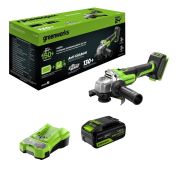 24V Угловая шлифовальная машина  AG590б/щет,125 мм,8500 об/мин,Anti-Kickback,1х4Ач ,ЗУ,кор