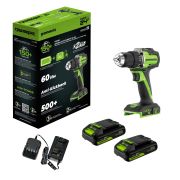 24V Дрель-шуруповерт акк.Greenworks DD560,б/щет,30/60 Нм,13мм,Anti-kickback,2х2Ач,ЗУ,кор(3708407CUC)