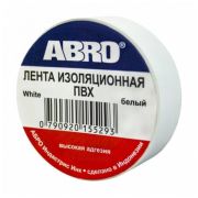 Изолента ПХВ ABRO белая 19мм х 10м